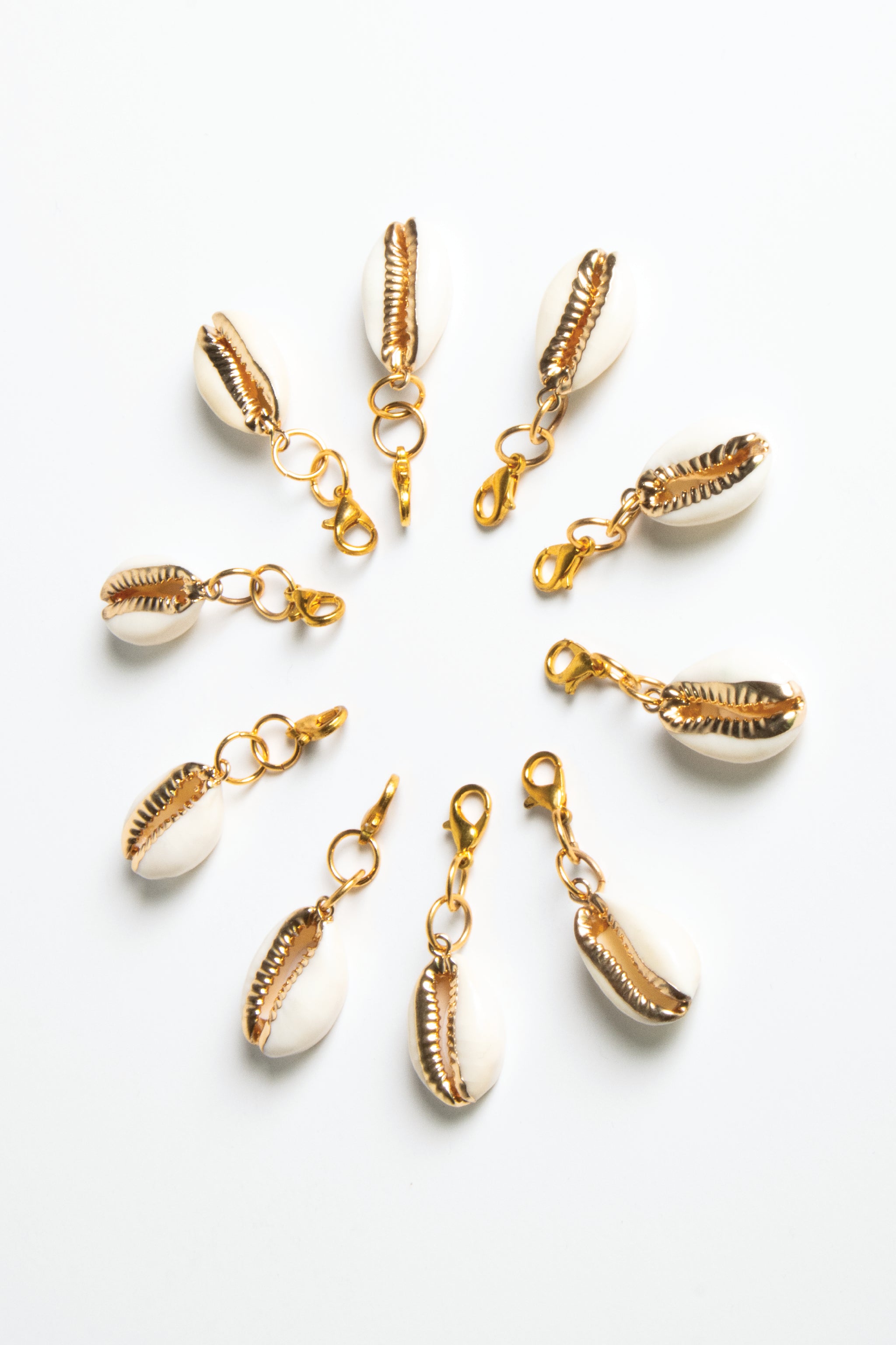 Natural Cowrie Shell Crochet Charms